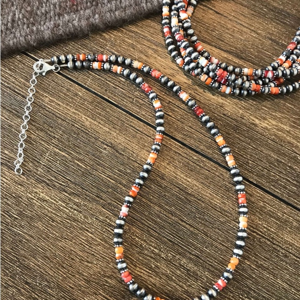 SOLD 18 Inch Navajo Pearl and Spiny Oyster Necklace